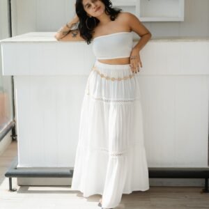 White maxi skirt