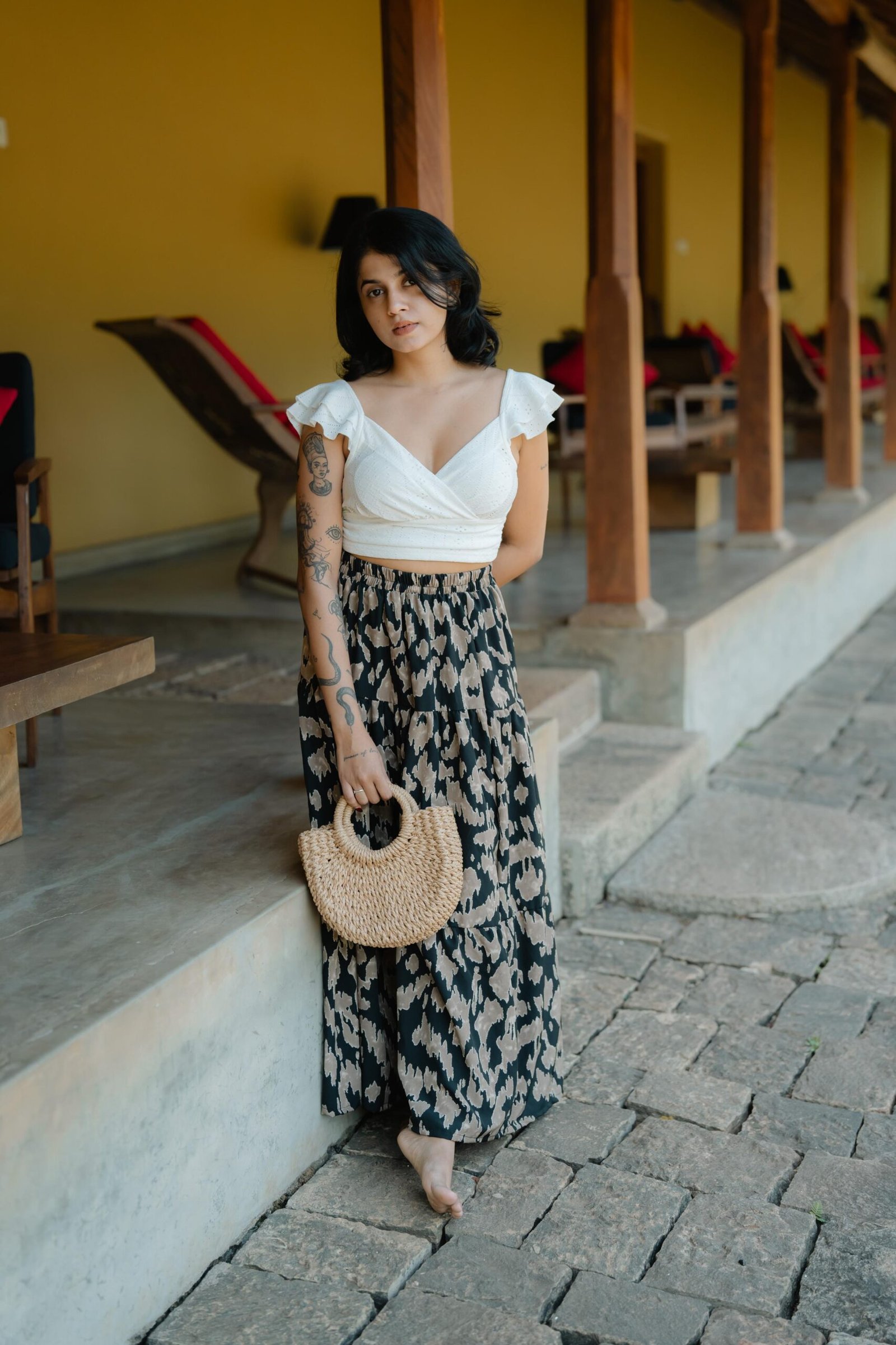 Boho Brown & Black Skirt
